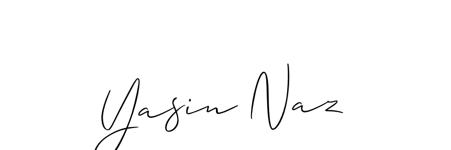 The best way (Allison_Script) to make a short signature is to pick only two or three words in your name. The name Yasin Naz include a total of six letters. For converting this name. Yasin Naz signature style 2 images and pictures png
