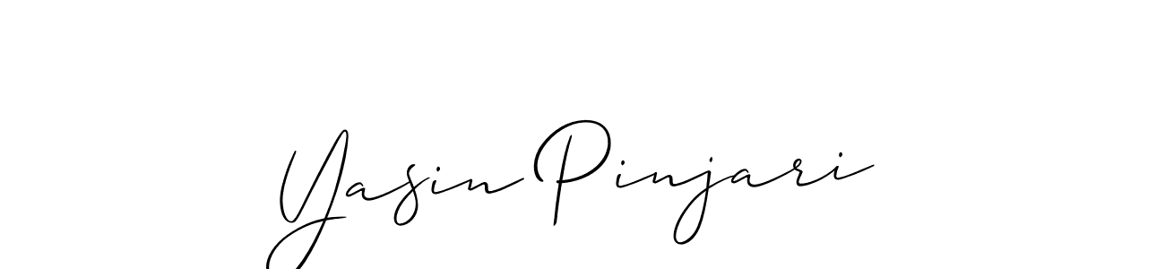 You should practise on your own different ways (Allison_Script) to write your name (Yasin Pinjari) in signature. don't let someone else do it for you. Yasin Pinjari signature style 2 images and pictures png