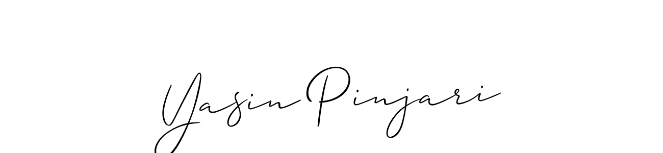 You should practise on your own different ways (Allison_Script) to write your name (Yasin Pinjari) in signature. don't let someone else do it for you. Yasin Pinjari signature style 2 images and pictures png