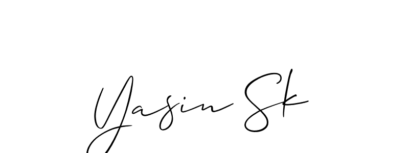 How to make Yasin Sk signature? Allison_Script is a professional autograph style. Create handwritten signature for Yasin Sk name. Yasin Sk signature style 2 images and pictures png