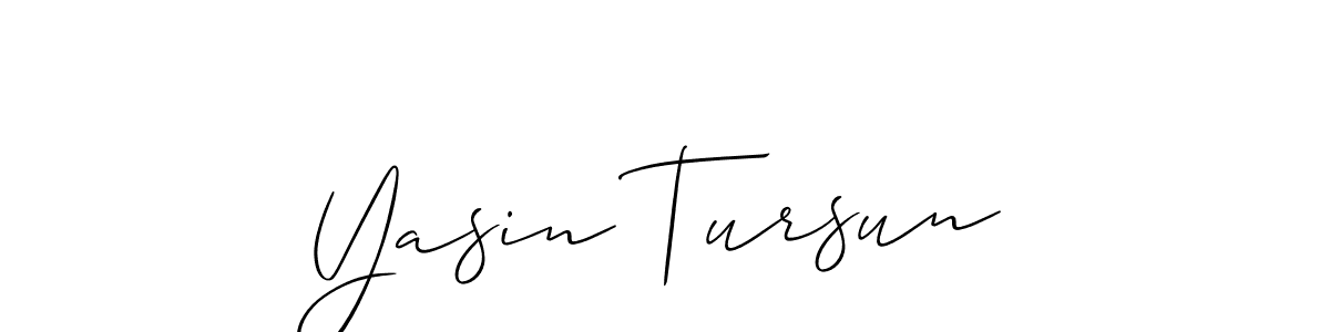 Create a beautiful signature design for name Yasin Tursun. With this signature (Allison_Script) fonts, you can make a handwritten signature for free. Yasin Tursun signature style 2 images and pictures png