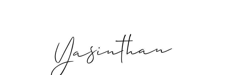 Design your own signature with our free online signature maker. With this signature software, you can create a handwritten (Allison_Script) signature for name Yasinthan. Yasinthan signature style 2 images and pictures png
