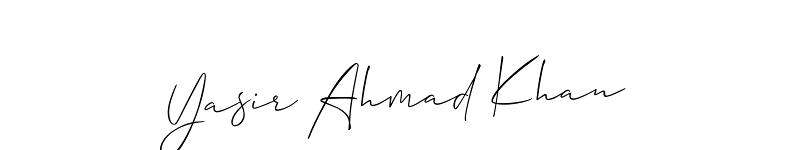 How to make Yasir Ahmad Khan name signature. Use Allison_Script style for creating short signs online. This is the latest handwritten sign. Yasir Ahmad Khan signature style 2 images and pictures png
