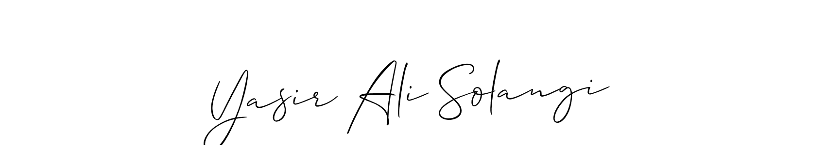 Similarly Allison_Script is the best handwritten signature design. Signature creator online .You can use it as an online autograph creator for name Yasir Ali Solangi. Yasir Ali Solangi signature style 2 images and pictures png