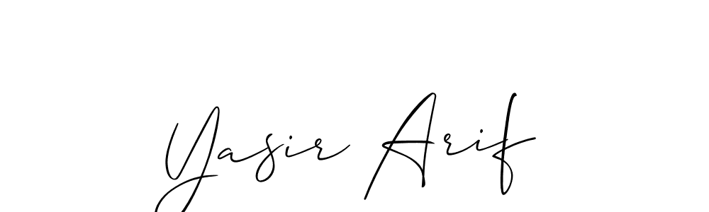 How to make Yasir Arif signature? Allison_Script is a professional autograph style. Create handwritten signature for Yasir Arif name. Yasir Arif signature style 2 images and pictures png