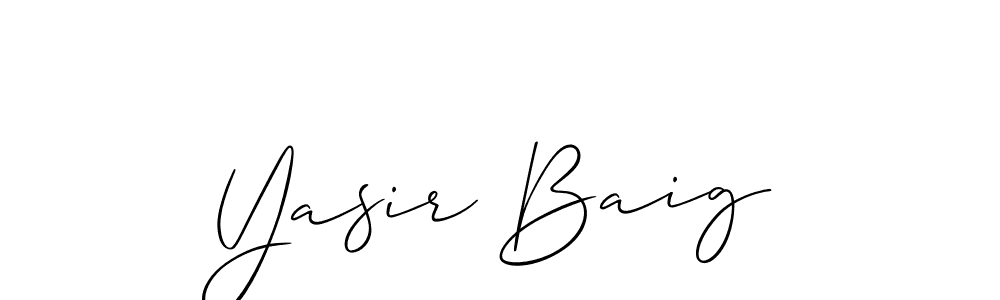 Use a signature maker to create a handwritten signature online. With this signature software, you can design (Allison_Script) your own signature for name Yasir Baig. Yasir Baig signature style 2 images and pictures png