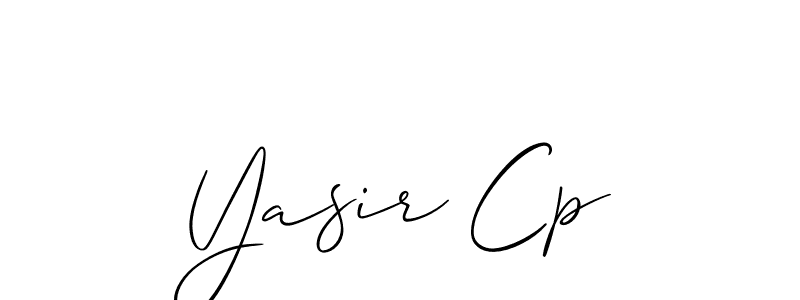 Design your own signature with our free online signature maker. With this signature software, you can create a handwritten (Allison_Script) signature for name Yasir Cp. Yasir Cp signature style 2 images and pictures png