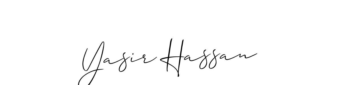 Make a beautiful signature design for name Yasir Hassan. With this signature (Allison_Script) style, you can create a handwritten signature for free. Yasir Hassan signature style 2 images and pictures png