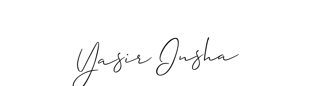 Similarly Allison_Script is the best handwritten signature design. Signature creator online .You can use it as an online autograph creator for name Yasir Insha. Yasir Insha signature style 2 images and pictures png