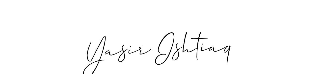 Also we have Yasir Ishtiaq name is the best signature style. Create professional handwritten signature collection using Allison_Script autograph style. Yasir Ishtiaq signature style 2 images and pictures png