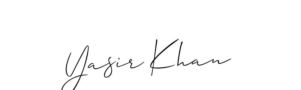 Create a beautiful signature design for name Yasir Khan. With this signature (Allison_Script) fonts, you can make a handwritten signature for free. Yasir Khan signature style 2 images and pictures png