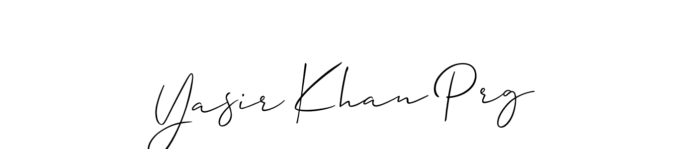 if you are searching for the best signature style for your name Yasir Khan Prg. so please give up your signature search. here we have designed multiple signature styles  using Allison_Script. Yasir Khan Prg signature style 2 images and pictures png