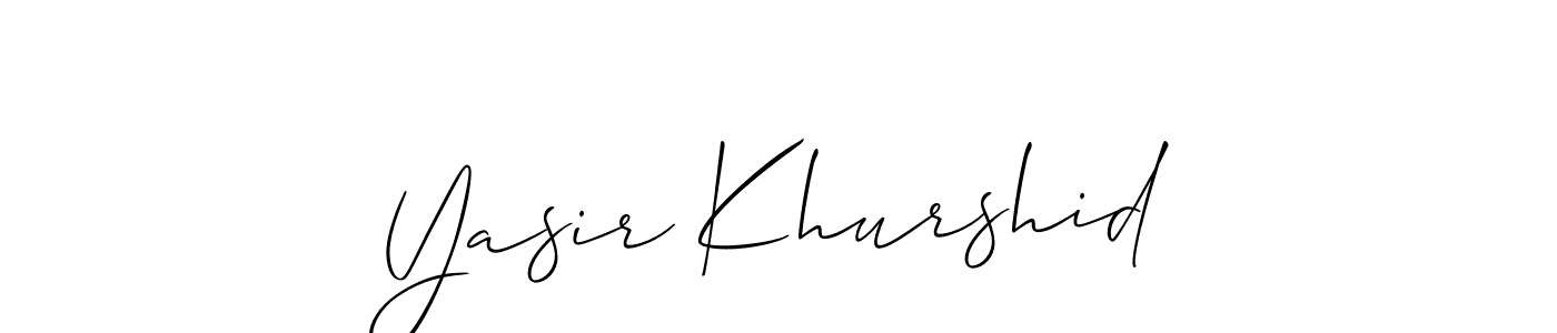 This is the best signature style for the Yasir Khurshid name. Also you like these signature font (Allison_Script). Mix name signature. Yasir Khurshid signature style 2 images and pictures png
