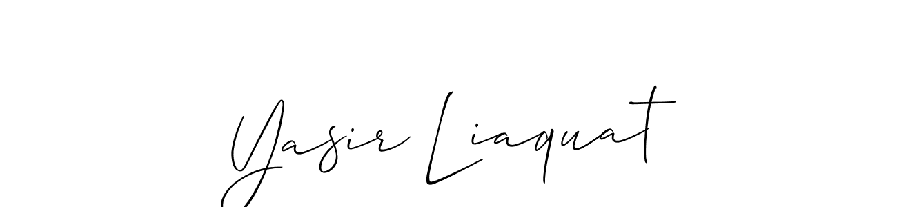 Make a beautiful signature design for name Yasir Liaquat. With this signature (Allison_Script) style, you can create a handwritten signature for free. Yasir Liaquat signature style 2 images and pictures png