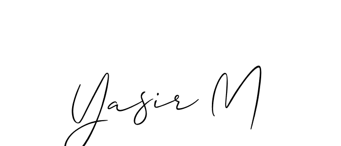 Allison_Script is a professional signature style that is perfect for those who want to add a touch of class to their signature. It is also a great choice for those who want to make their signature more unique. Get Yasir M name to fancy signature for free. Yasir M signature style 2 images and pictures png