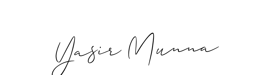 Make a beautiful signature design for name Yasir Munna. With this signature (Allison_Script) style, you can create a handwritten signature for free. Yasir Munna signature style 2 images and pictures png