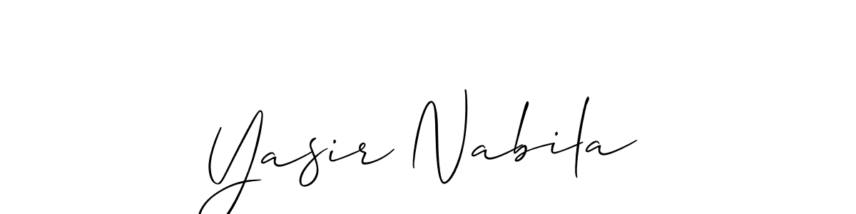 How to make Yasir Nabila name signature. Use Allison_Script style for creating short signs online. This is the latest handwritten sign. Yasir Nabila signature style 2 images and pictures png