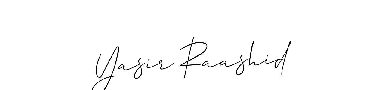 Design your own signature with our free online signature maker. With this signature software, you can create a handwritten (Allison_Script) signature for name Yasir Raashid. Yasir Raashid signature style 2 images and pictures png