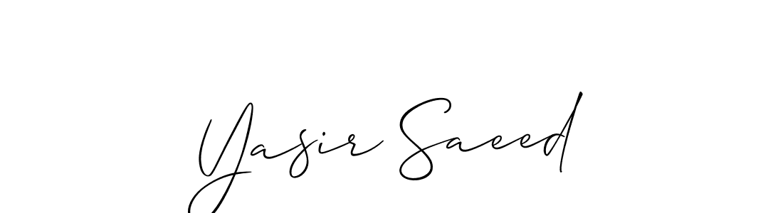 Design your own signature with our free online signature maker. With this signature software, you can create a handwritten (Allison_Script) signature for name Yasir Saeed. Yasir Saeed signature style 2 images and pictures png