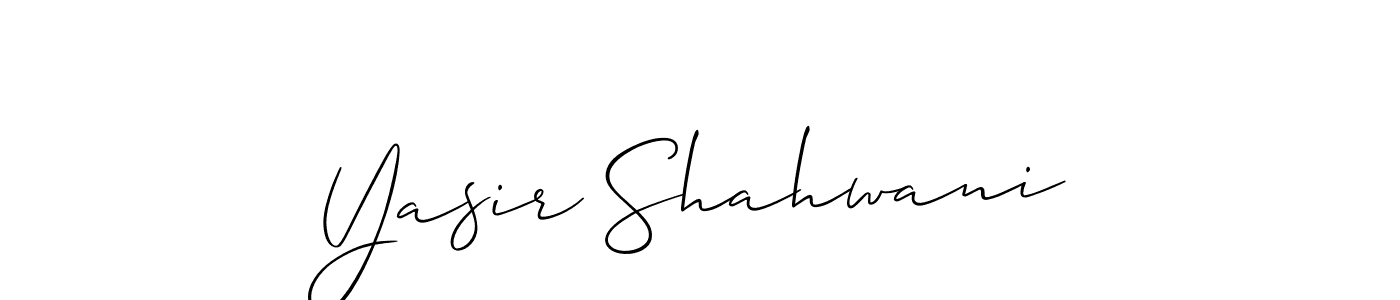 Create a beautiful signature design for name Yasir Shahwani. With this signature (Allison_Script) fonts, you can make a handwritten signature for free. Yasir Shahwani signature style 2 images and pictures png