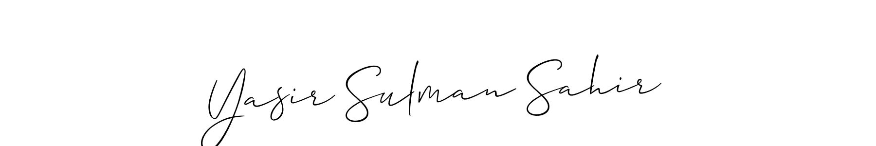 How to make Yasir Sulman Sahir name signature. Use Allison_Script style for creating short signs online. This is the latest handwritten sign. Yasir Sulman Sahir signature style 2 images and pictures png
