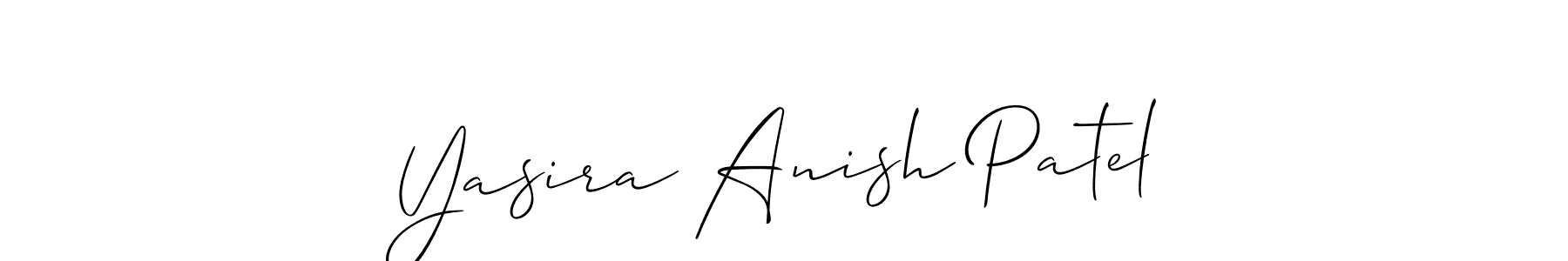 Yasira Anish Patel stylish signature style. Best Handwritten Sign (Allison_Script) for my name. Handwritten Signature Collection Ideas for my name Yasira Anish Patel. Yasira Anish Patel signature style 2 images and pictures png