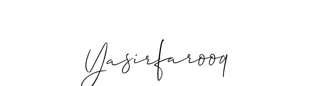 How to make Yasirfarooq signature? Allison_Script is a professional autograph style. Create handwritten signature for Yasirfarooq name. Yasirfarooq signature style 2 images and pictures png