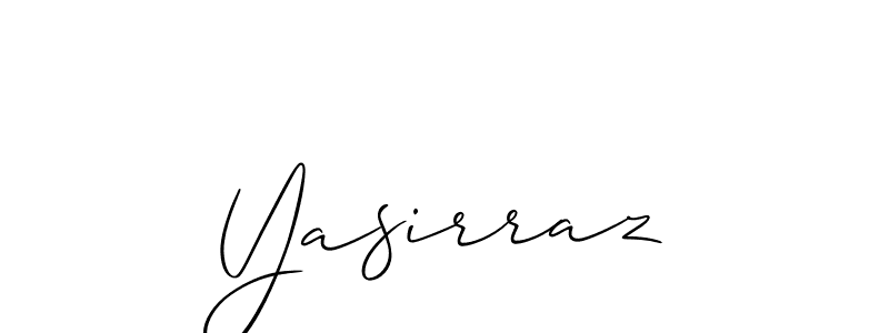 Create a beautiful signature design for name Yasirraz. With this signature (Allison_Script) fonts, you can make a handwritten signature for free. Yasirraz signature style 2 images and pictures png