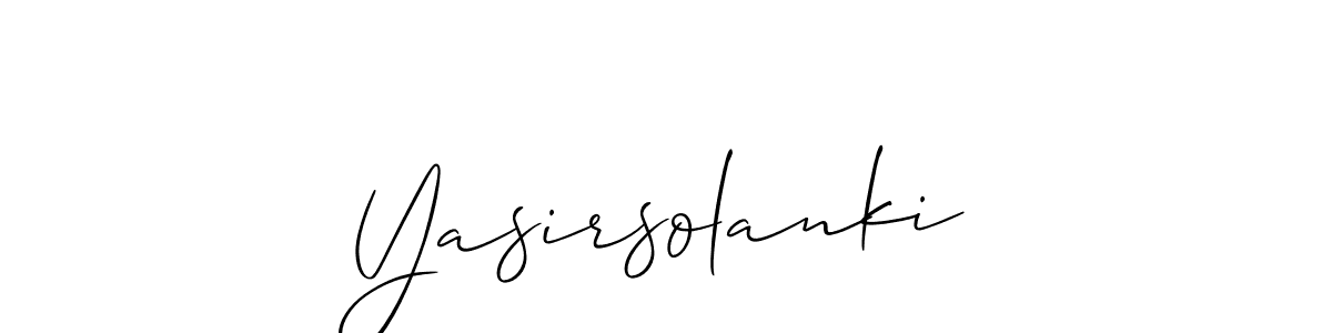 Make a short Yasirsolanki signature style. Manage your documents anywhere anytime using Allison_Script. Create and add eSignatures, submit forms, share and send files easily. Yasirsolanki signature style 2 images and pictures png