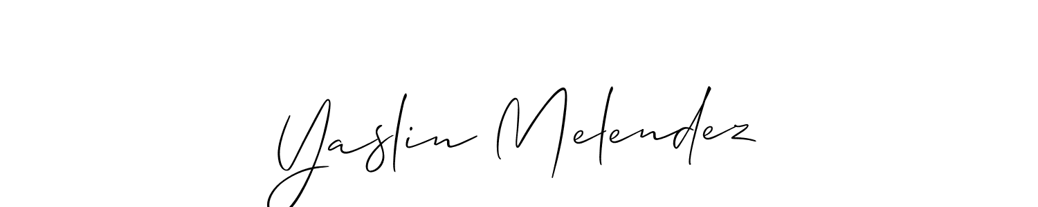 The best way (Allison_Script) to make a short signature is to pick only two or three words in your name. The name Yaslin Melendez include a total of six letters. For converting this name. Yaslin Melendez signature style 2 images and pictures png