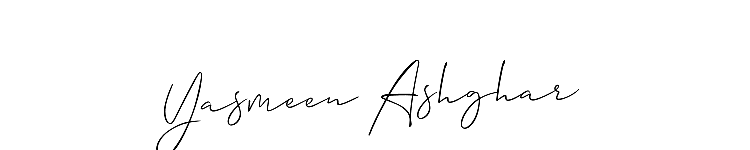 Design your own signature with our free online signature maker. With this signature software, you can create a handwritten (Allison_Script) signature for name Yasmeen Ashghar. Yasmeen Ashghar signature style 2 images and pictures png