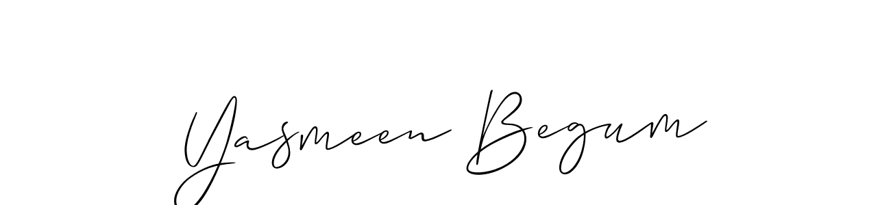 Make a beautiful signature design for name Yasmeen Begum. With this signature (Allison_Script) style, you can create a handwritten signature for free. Yasmeen Begum signature style 2 images and pictures png