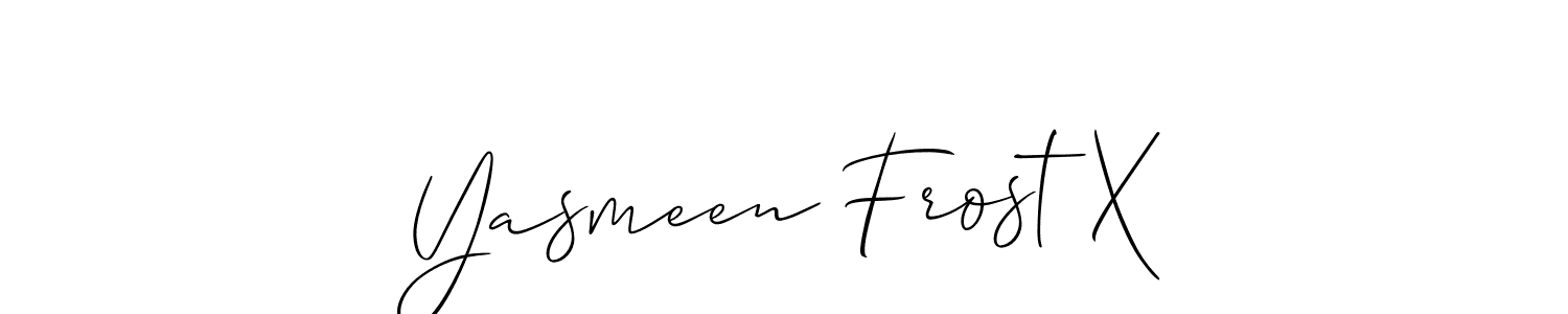 Yasmeen Frost X stylish signature style. Best Handwritten Sign (Allison_Script) for my name. Handwritten Signature Collection Ideas for my name Yasmeen Frost X. Yasmeen Frost X signature style 2 images and pictures png