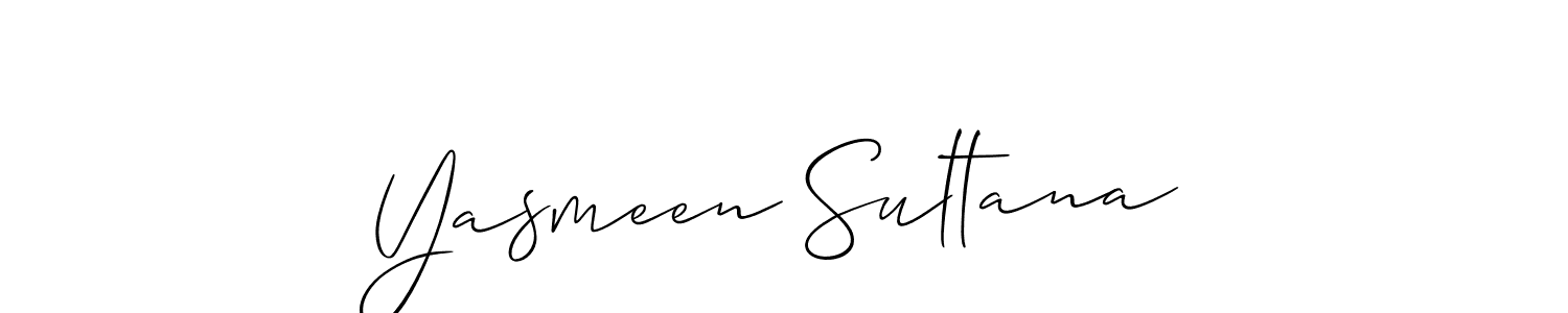 Design your own signature with our free online signature maker. With this signature software, you can create a handwritten (Allison_Script) signature for name Yasmeen Sultana. Yasmeen Sultana signature style 2 images and pictures png