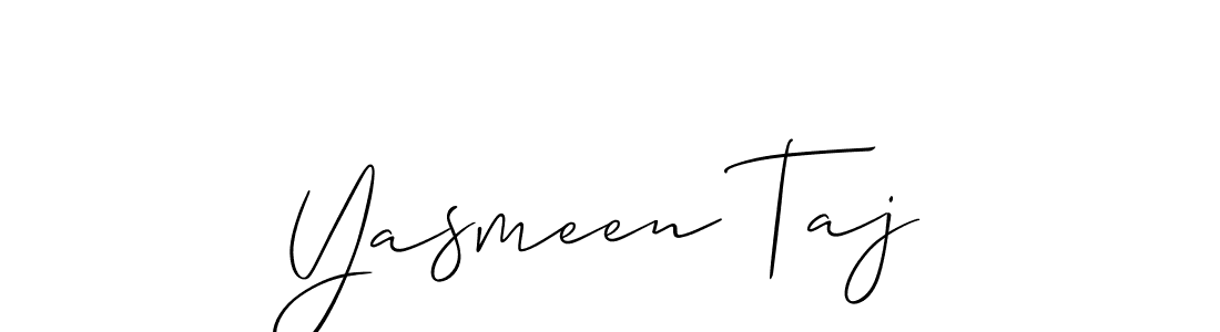 Design your own signature with our free online signature maker. With this signature software, you can create a handwritten (Allison_Script) signature for name Yasmeen Taj. Yasmeen Taj signature style 2 images and pictures png