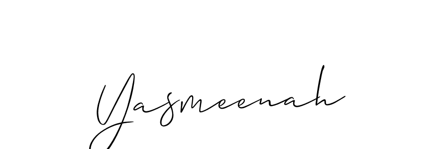 Design your own signature with our free online signature maker. With this signature software, you can create a handwritten (Allison_Script) signature for name Yasmeenah. Yasmeenah signature style 2 images and pictures png