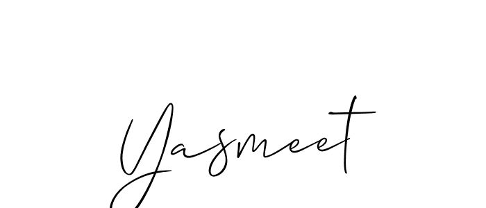 How to make Yasmeet name signature. Use Allison_Script style for creating short signs online. This is the latest handwritten sign. Yasmeet signature style 2 images and pictures png