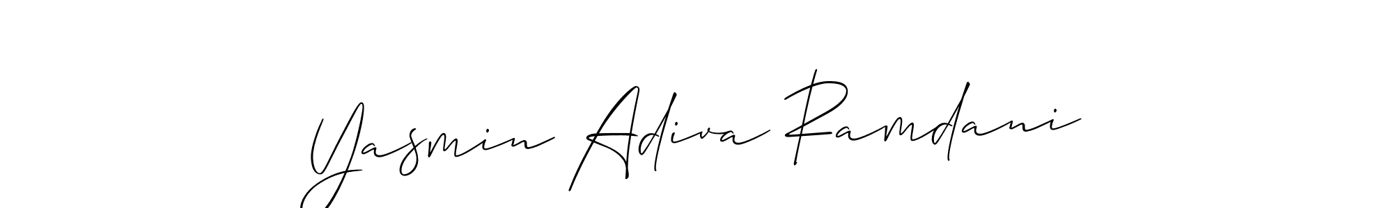 Use a signature maker to create a handwritten signature online. With this signature software, you can design (Allison_Script) your own signature for name Yasmin Adiva Ramdani. Yasmin Adiva Ramdani signature style 2 images and pictures png