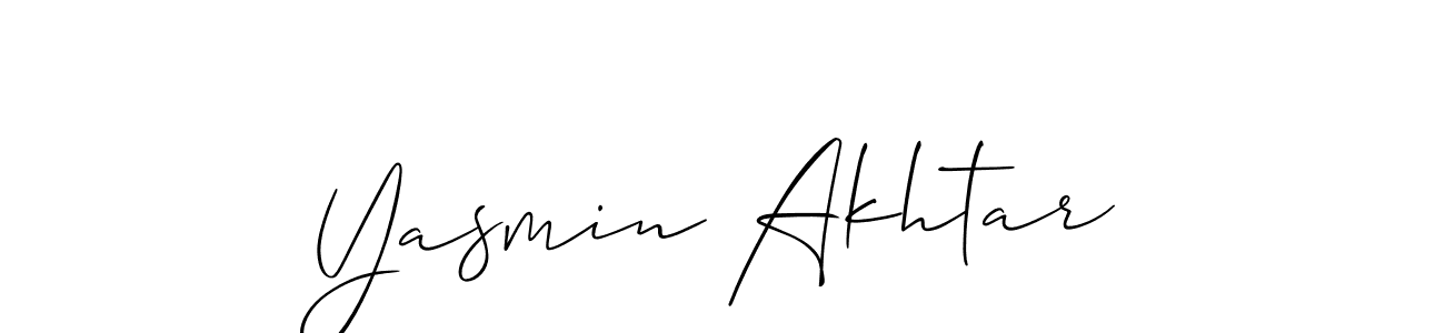 Allison_Script is a professional signature style that is perfect for those who want to add a touch of class to their signature. It is also a great choice for those who want to make their signature more unique. Get Yasmin Akhtar name to fancy signature for free. Yasmin Akhtar signature style 2 images and pictures png