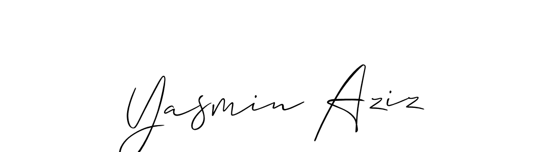 Create a beautiful signature design for name Yasmin Aziz. With this signature (Allison_Script) fonts, you can make a handwritten signature for free. Yasmin Aziz signature style 2 images and pictures png