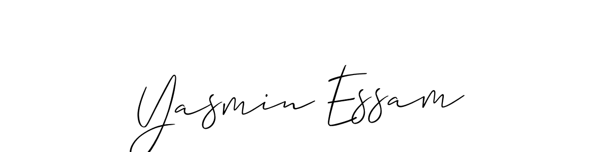 Make a beautiful signature design for name Yasmin Essam. With this signature (Allison_Script) style, you can create a handwritten signature for free. Yasmin Essam signature style 2 images and pictures png