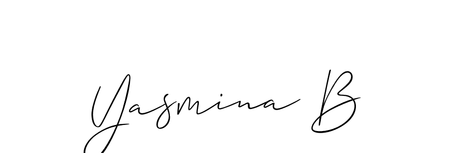 Yasmina B stylish signature style. Best Handwritten Sign (Allison_Script) for my name. Handwritten Signature Collection Ideas for my name Yasmina B. Yasmina B signature style 2 images and pictures png