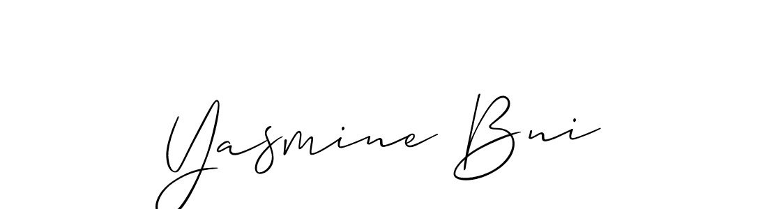 How to make Yasmine Bni signature? Allison_Script is a professional autograph style. Create handwritten signature for Yasmine Bni name. Yasmine Bni signature style 2 images and pictures png