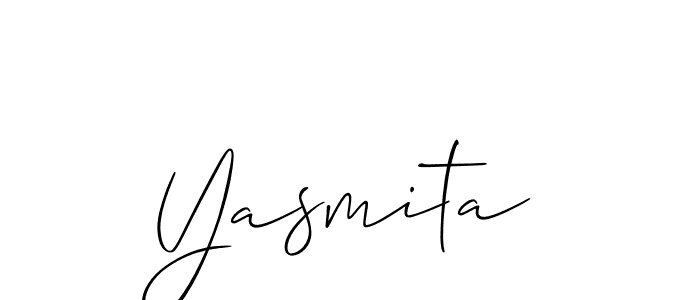 Make a beautiful signature design for name Yasmita. With this signature (Allison_Script) style, you can create a handwritten signature for free. Yasmita signature style 2 images and pictures png