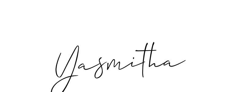 Design your own signature with our free online signature maker. With this signature software, you can create a handwritten (Allison_Script) signature for name Yasmitha. Yasmitha signature style 2 images and pictures png