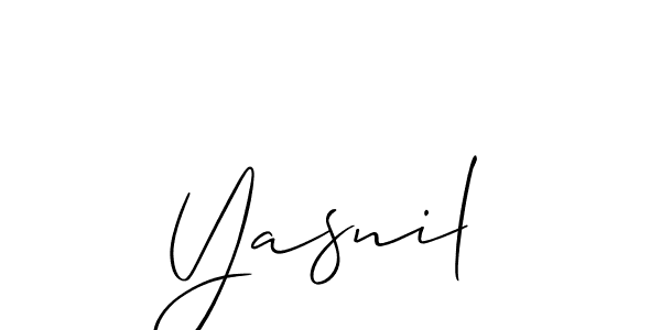 Also You can easily find your signature by using the search form. We will create Yasnil name handwritten signature images for you free of cost using Allison_Script sign style. Yasnil signature style 2 images and pictures png