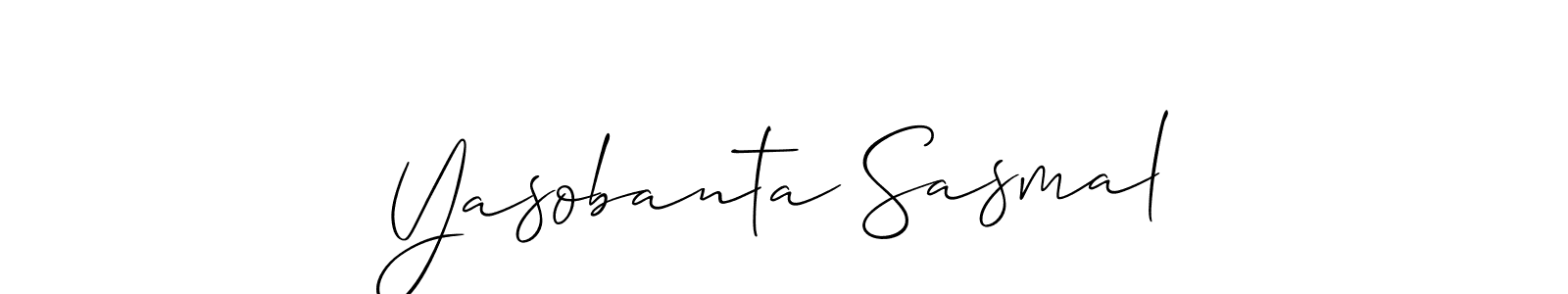 Allison_Script is a professional signature style that is perfect for those who want to add a touch of class to their signature. It is also a great choice for those who want to make their signature more unique. Get Yasobanta Sasmal name to fancy signature for free. Yasobanta Sasmal signature style 2 images and pictures png