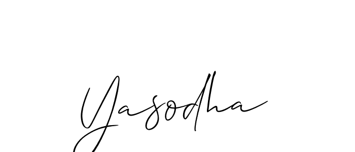 Design your own signature with our free online signature maker. With this signature software, you can create a handwritten (Allison_Script) signature for name Yasodha. Yasodha signature style 2 images and pictures png