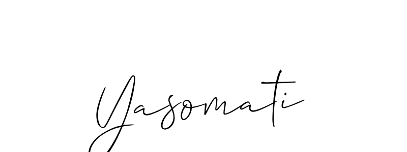 Create a beautiful signature design for name Yasomati. With this signature (Allison_Script) fonts, you can make a handwritten signature for free. Yasomati signature style 2 images and pictures png