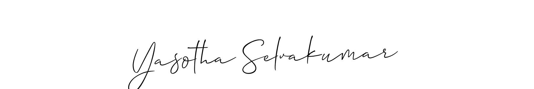 How to make Yasotha Selvakumar name signature. Use Allison_Script style for creating short signs online. This is the latest handwritten sign. Yasotha Selvakumar signature style 2 images and pictures png